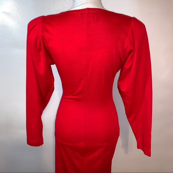 Vintage Marmie West Red Maxi Dress Women's Small - Picture 3 of 4